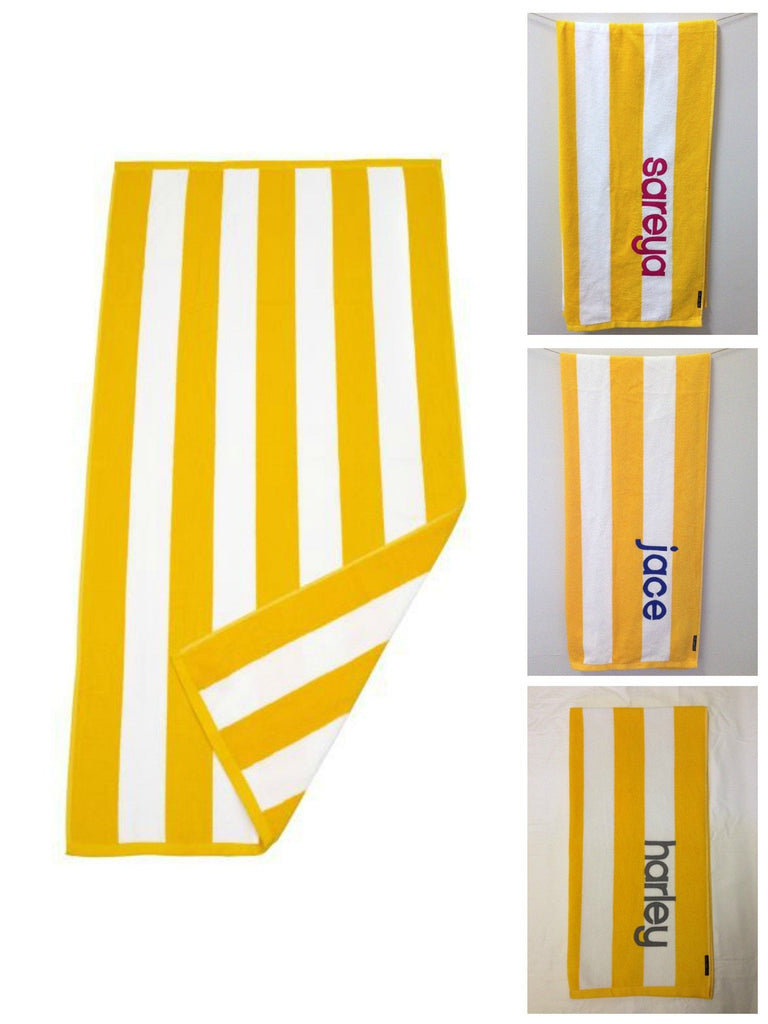 Personalised Beach Towel | Yellow