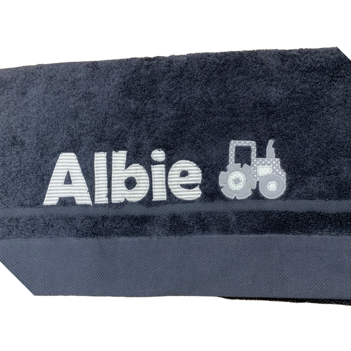 Personalised Bath Towel | Dark Grey