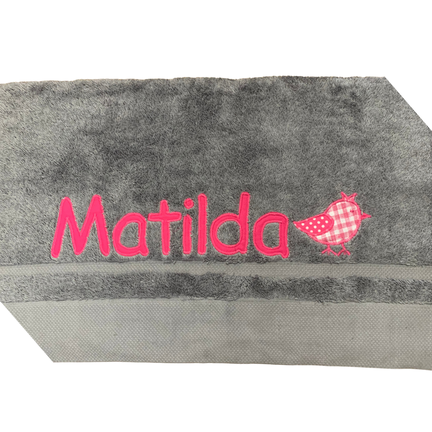 Personalised Bath Towel | Light Grey