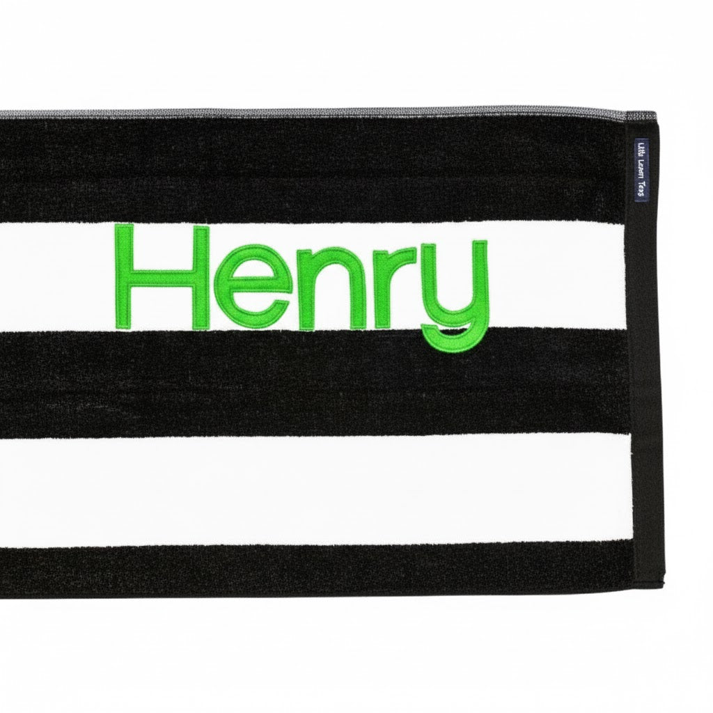 Personalised Beach Towel | Black