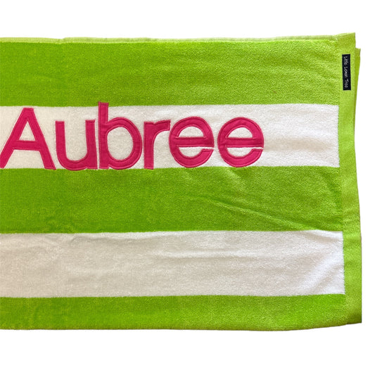 Personalised Beach Towel | Lime Green