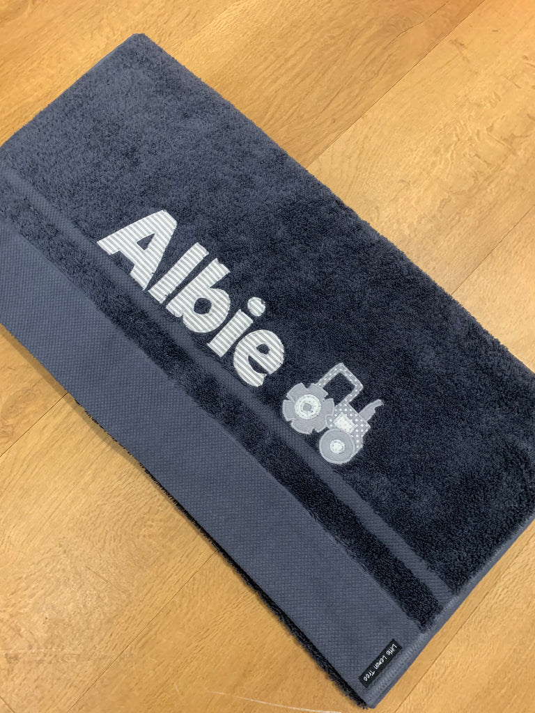 Personalised Bath Towel | Dark Grey