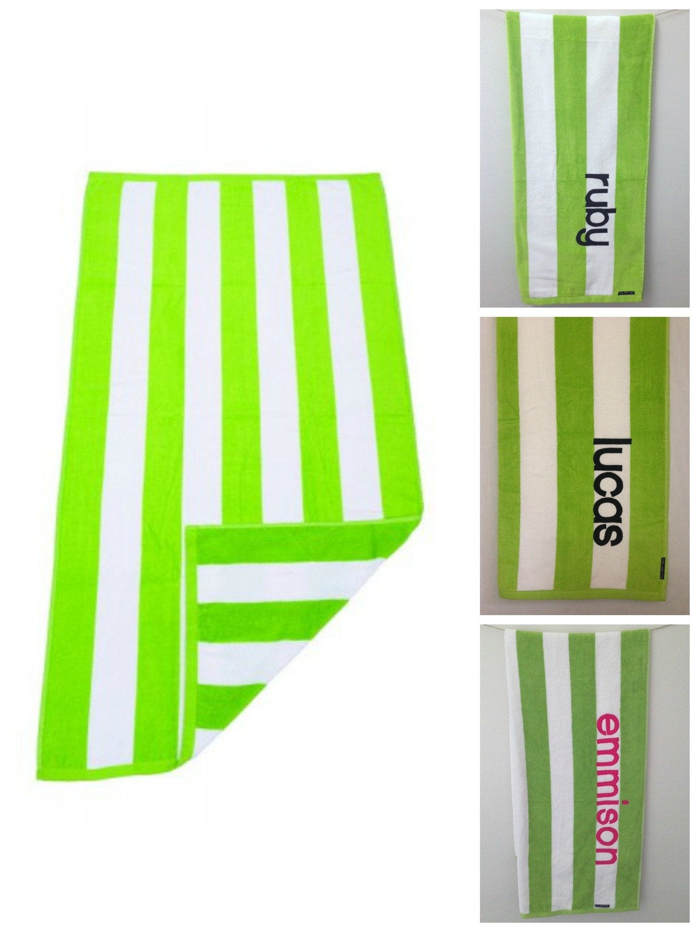 Personalised Beach Towel | Lime Green