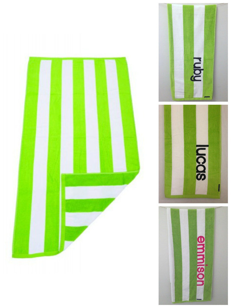 Personalised Beach Towel | Lime Green