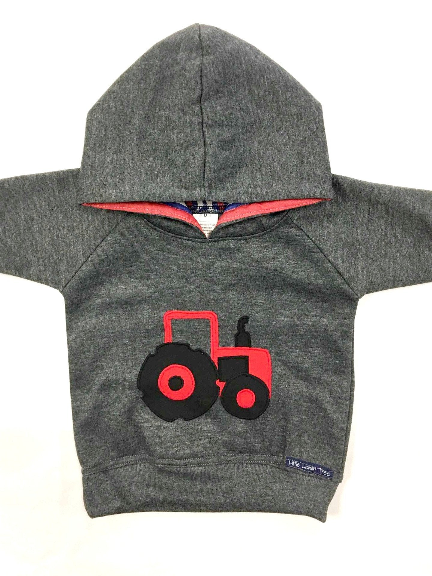 Hoodie | Red Tractor on Dark Grey