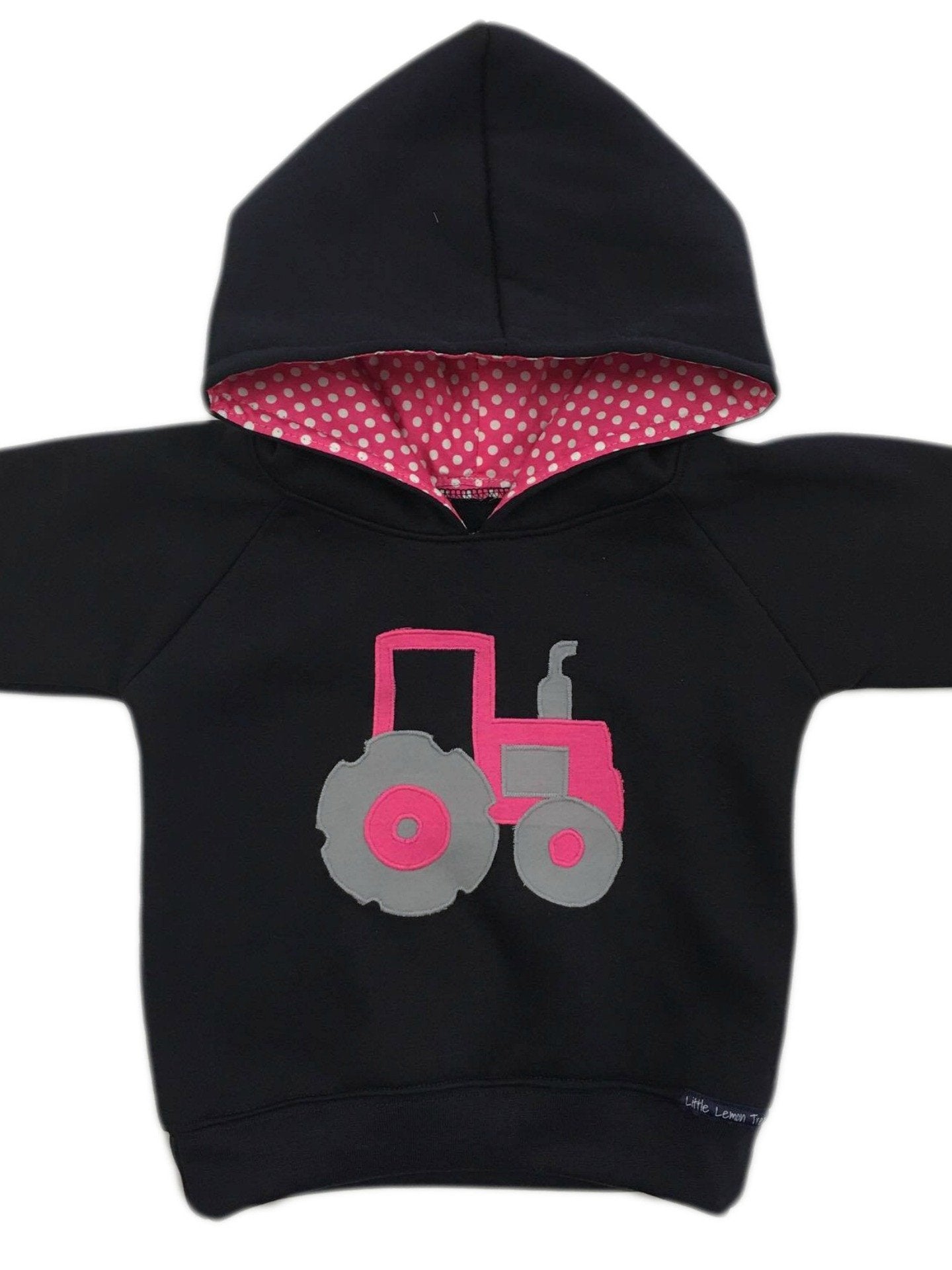 Hoodie | Pink Tractor on Navy