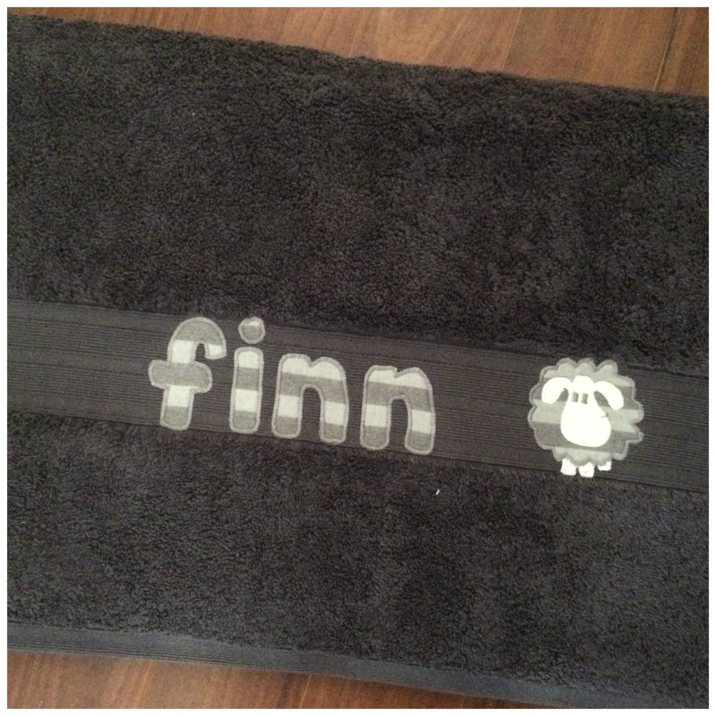 Personalised Bath Towel | Dark Grey