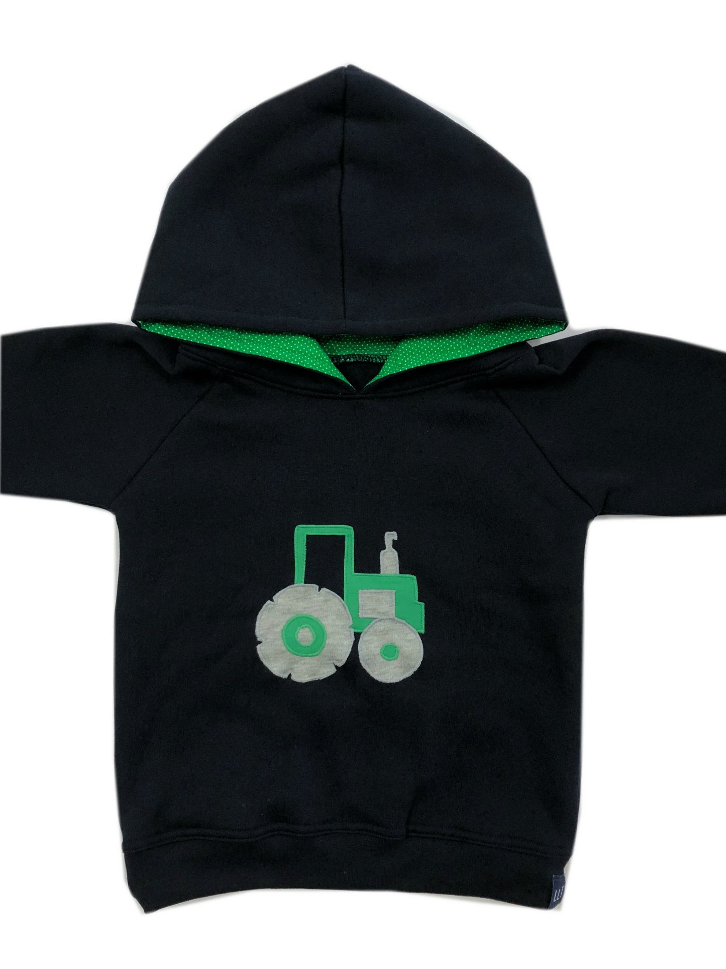 Hoodie | Green Tractor on Navy