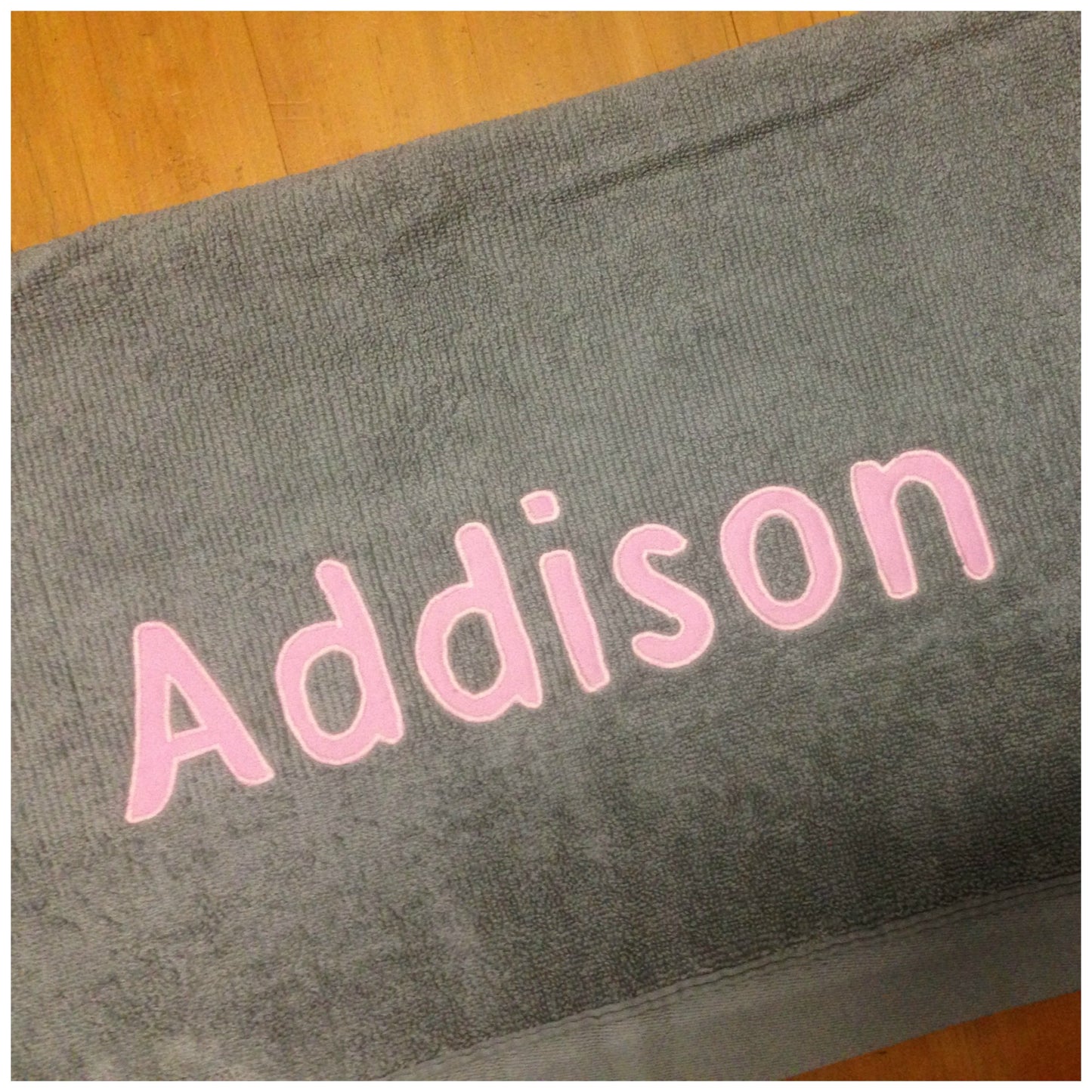 Personalised Bath Towel | Light Grey