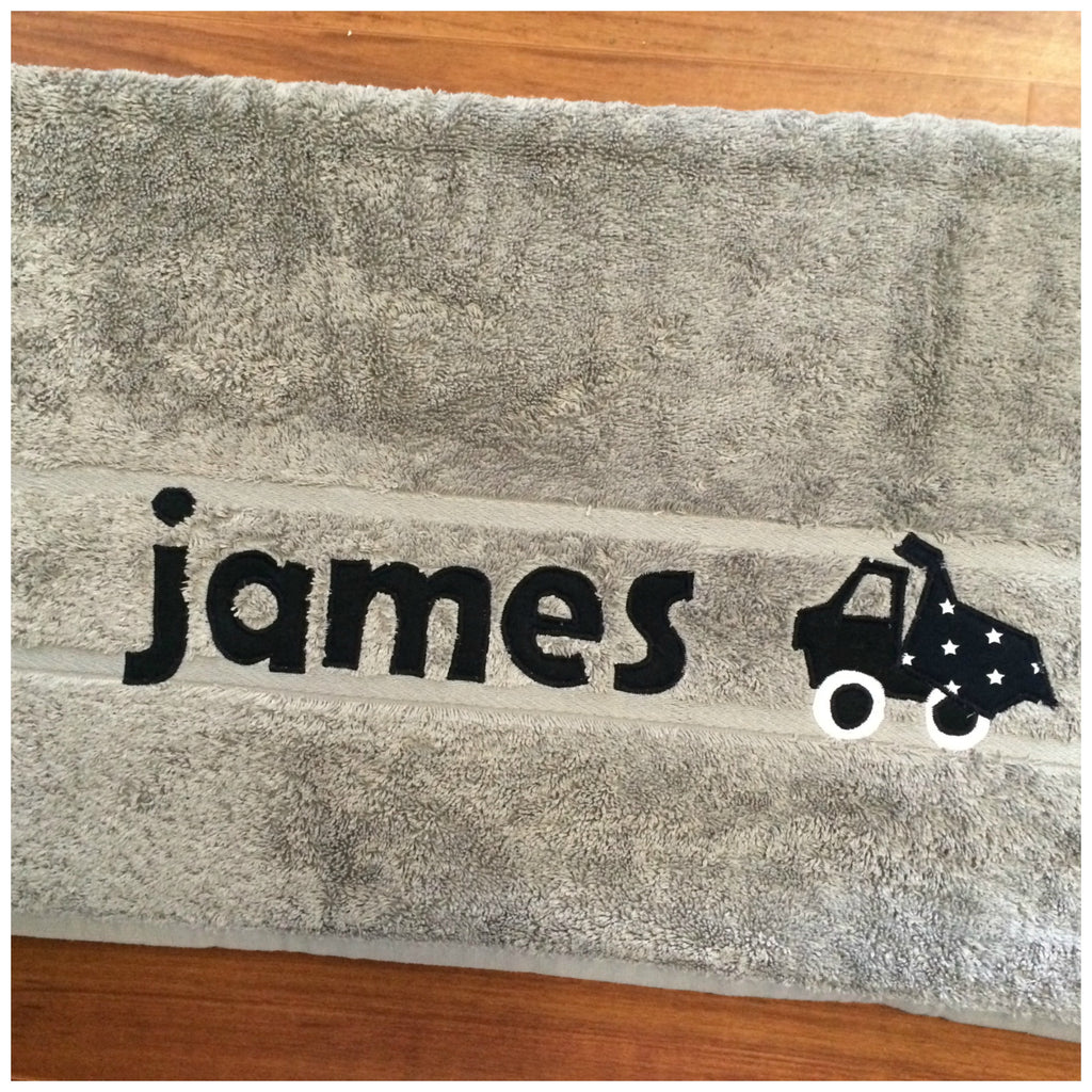Personalised Bath Towel | Light Grey