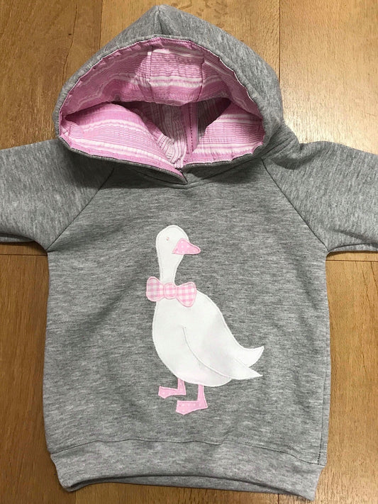 Mother Duck Hoodie on Grey Marle