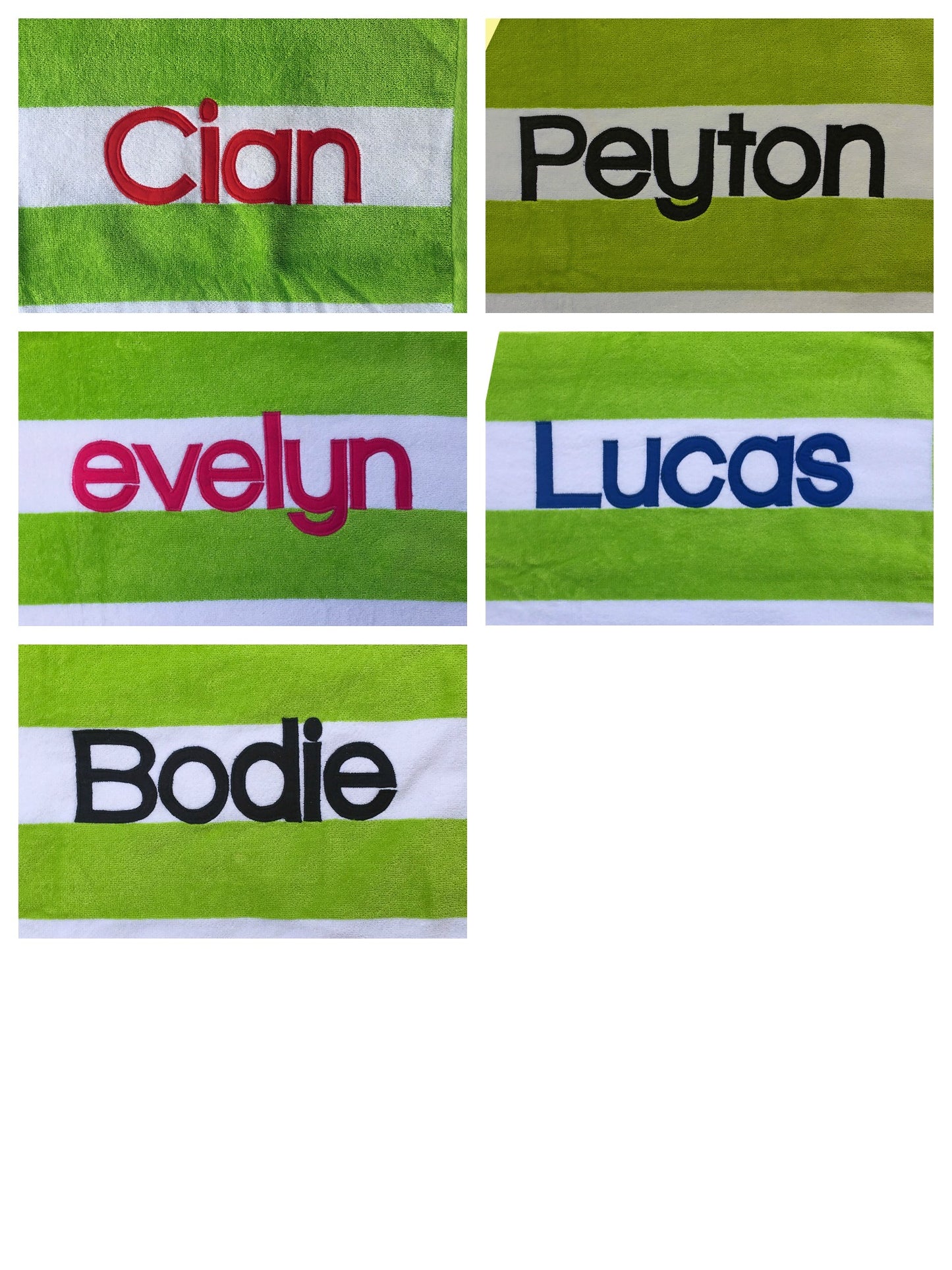 Personalised Beach Towel | Lime Green