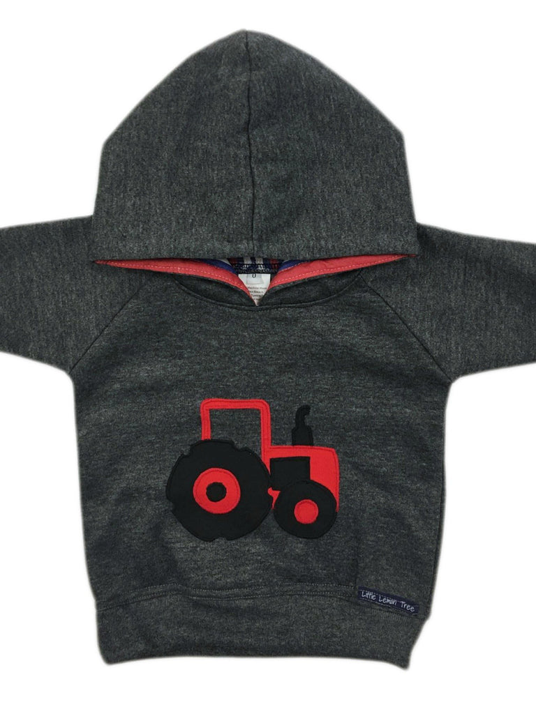 Hoodie | Red Tractor on Dark Grey