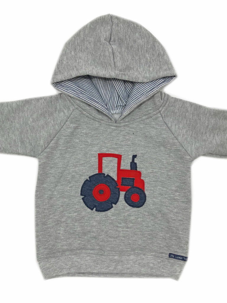 Hoodie | Red Tractor on Grey
